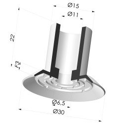 Ventosa Plana Serie 7 Ø 30MM