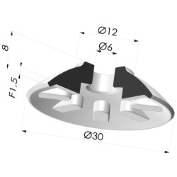 Ventosa Plana Serie 7 Ø 30MM