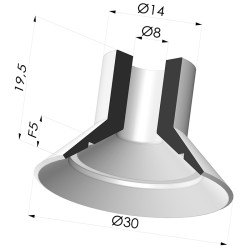Ventosa Plana Serie 7 Ø 30MM