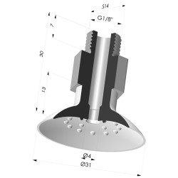 Ventosa Plana Serie 7 Ø 31.5MM