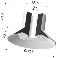Ventosa Plana Serie 7 Ø 34MM