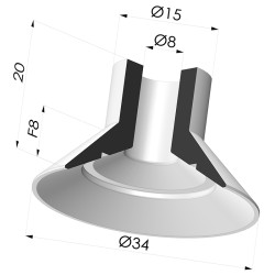 Ventosa Plana Serie 7 Ø 34MM