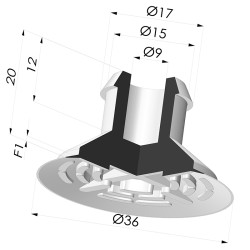 Ventosa Plana Serie 7 Ø 36MM