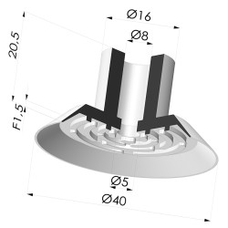 Ventosa Plana Serie 7 Ø 40MM