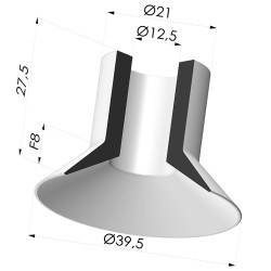 Ventosa Plana Serie 7 Ø 40MM