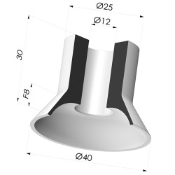 Ventosa Plana Serie 7 Ø 40MM