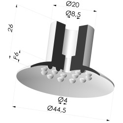 Ventosa Plana Serie 7 Ø 44MM