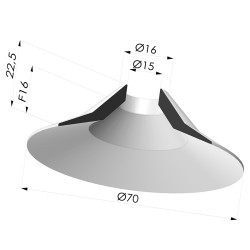 Ventosa Plana Serie 7 Ø 70MM