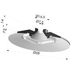 Ventosa Plana Serie 7 Ø 68MM