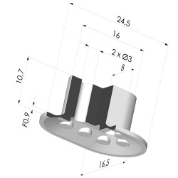 Ventosa oblonga Serie 4 24,5x16,5MM - Ventosa mas flexible