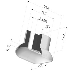 Ventosa oblonga Serie 4 22,8x14.6mm