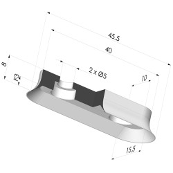 Ventosa ovalada Serie 4 45,5 x 15,5 MM