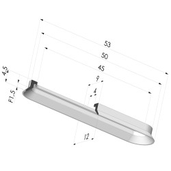 Ventosa ovalada Serie 4 53 x 12 MM