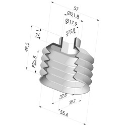 Ventosa Oblonga Serie 4PA 55,6x37,8MM
