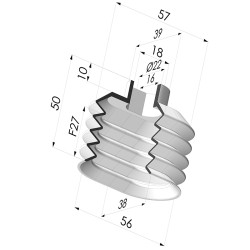 Ventosa  Oval Serie 4PA 56x38MM más rígido