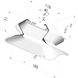 Ventosa  Oval Serie 4PA 190x125MM