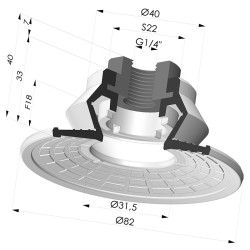 Ventosa 1.5 Fuelles Serie 8R Ø 85MM