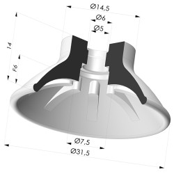 Ventosa Plana Serie 99 Ø 31.5 mm