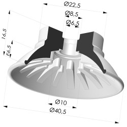 Ventosa Plana Serie 99 Ø 40.5 mm