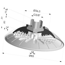 Ventosa Plana Serie 99 Ø 82.6 mm con Inserto Macho G3/8"
