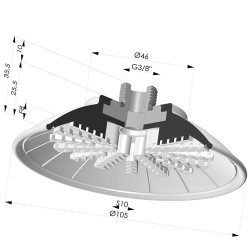 Ventosa Plana Serie 99 Ø 105 mm con Inserto Macho G3/8"