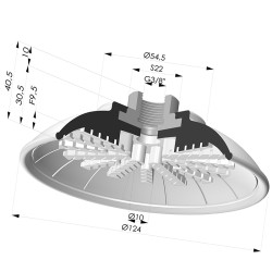Ventosa Plana Serie 99 Ø 124 mm con InsertoHembraG3/8"