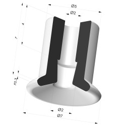 Ventosa Plana Serie 9 Ø 7MM