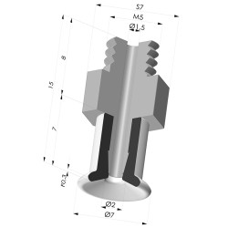 Ventosa Plana Serie 9 Ø 7MM