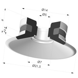 Ventosa Plana Serie 9 Ø 21,5MM