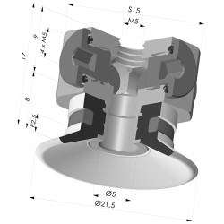 Ventosa Plana Serie 9 Ø 21.5MM