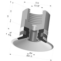 Ventosa plana Serie 9 Ø 21,5MM