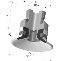 Ventosa plana Serie 9 Ø 21,5MM