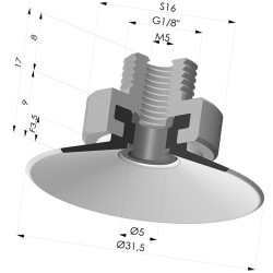 Ventosa Plana Serie 9 Ø 31.5MM