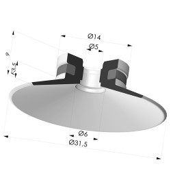 Ventosa Plana Serie 9 Ø 31.5MM