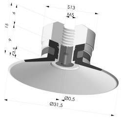 Ventosa Plana Serie 9 Ø 31.5MM