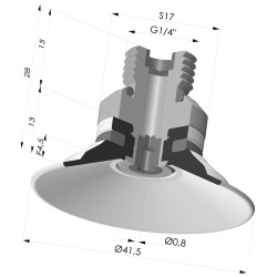 Ventosa Plana Serie 9 Ø 41.5MM