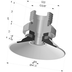 Ventosa Plana Serie 9 Ø 41.5MM