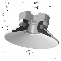 Ventosa Plana Serie 9 Ø 51MM