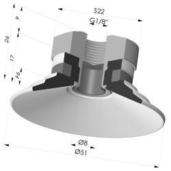 Ventosa Plana Serie 9 Ø 51MM