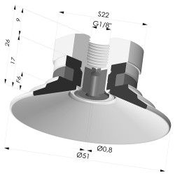 Ventosa Plana Serie 9 Ø 51MM