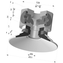 Ventosa Plana Serie 9 Ø 51MM