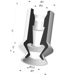 Ventosa 1.5 Fuelles Serie 8 Ø 7MM