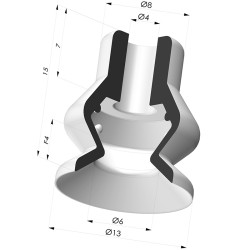 Ventosa 2.5 Fuelles Serie 8 Ø 13MM