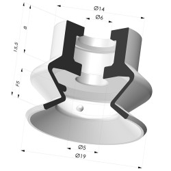 Ventosa 1.5 Fuelles Serie 8 Ø 18MM