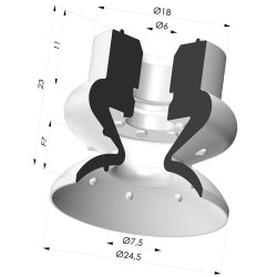Ventosa 1.5 Fuelles Serie 8 Ø 25MM