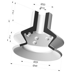 Ventosa 1.5 Fuelles Serie 8 Ø 50MM