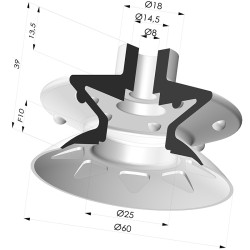 Ventosa 1.5 Fuelles Serie 8 Ø 60MM