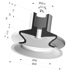 Ventosa 1.5 Fuelles Serie 8A Ø 49MM
