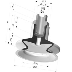 Ventosa 1.5 Fuelles Serie 8A Ø 49MM