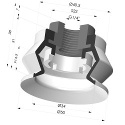 Ventosa 1.5 Fuelles Serie 8R Ø 50MM